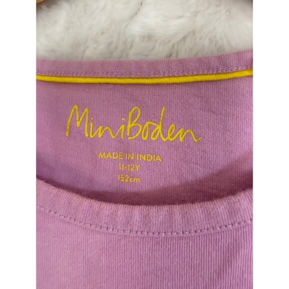 Mini Boden 3D Alligator Appliqué Pom Pom Embroidered T-Shirt Pink Girls 11-12 - Picture 3 of 9